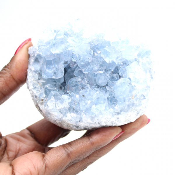 Blauwe celestiet geode Madagaskar uniek stuk
