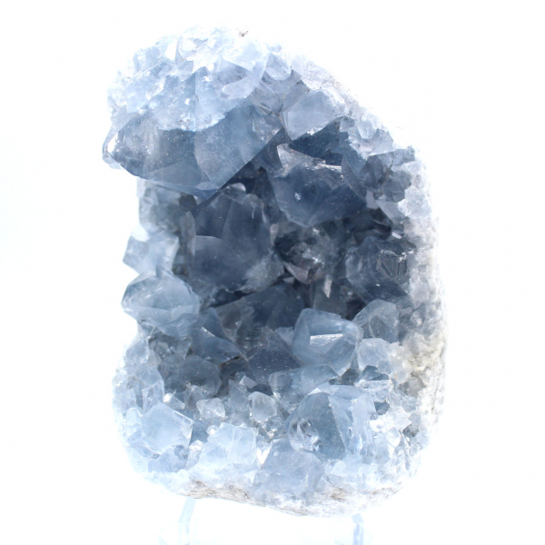 Blauwe celestiet mineraal geode Madagaskar