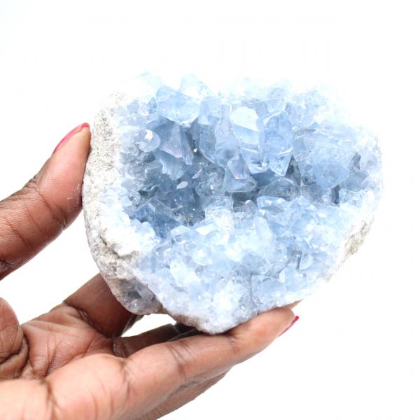Hoogwaardige Madagaskar blauwe celestiet geode