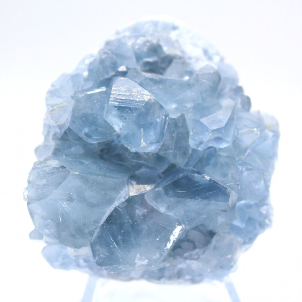 Blauwe celestiet kristalblok uit Madagaskar