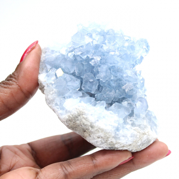 Authentieke Madagascar Blauwe Celestiet Geode