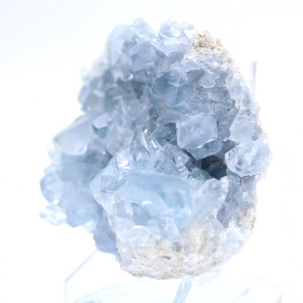 Blauwe celestiet geode, natuurlijk mineraal uit Madagaskar