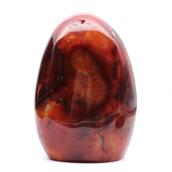 Gepolijst oranje-rood carneool ornament uit Madagaskar - echt verzamelobject