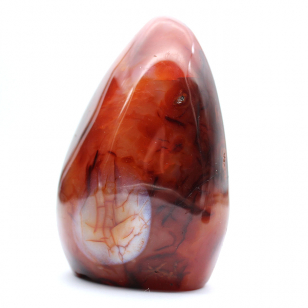 Gepolijst oranje-rood carneool ornament uit Madagaskar - echt verzamelobject