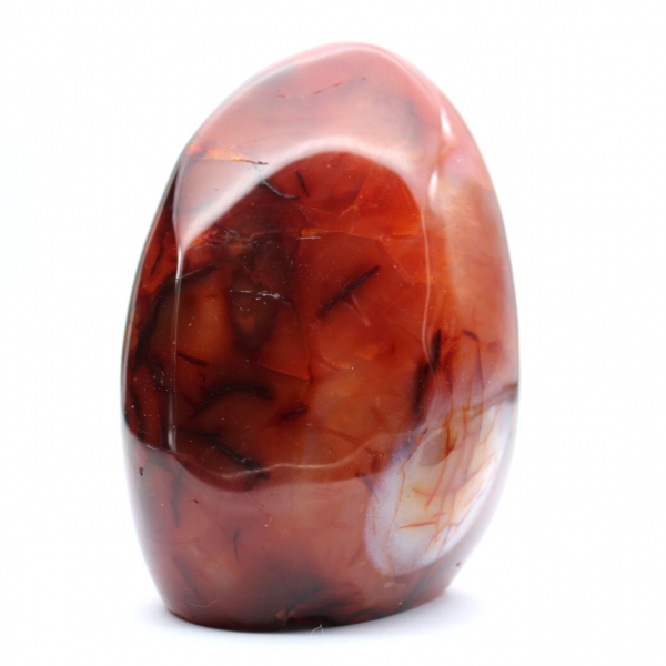 Gepolijst oranje-rood carneool ornament uit Madagaskar - echt verzamelobject