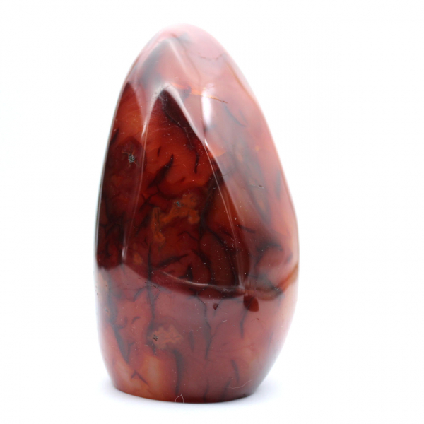 Gepolijst oranje-rood carneool ornament uit Madagaskar - echt verzamelobject