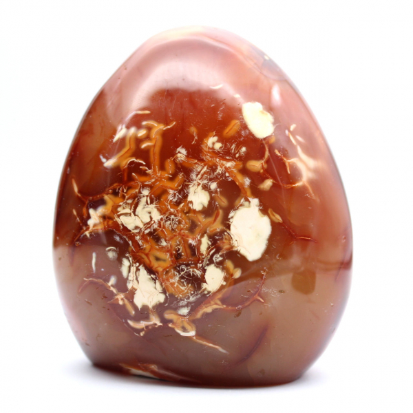 Gepolijste carneool ornamentdecoratie - natuurlijk mineraal uit Madagaskar voor verzamelaars