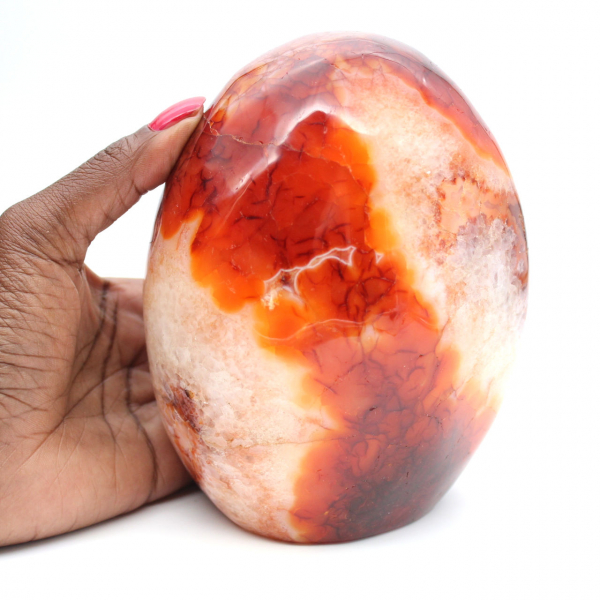 Carneool gepolijst decoratief ornament - Grote authentieke natuursteen uit Madagaskar