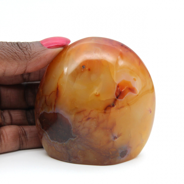 Gepolijst Carneool Miniatuur Ornament - Authentieke Natuursteen uit Madagaskar (250g)