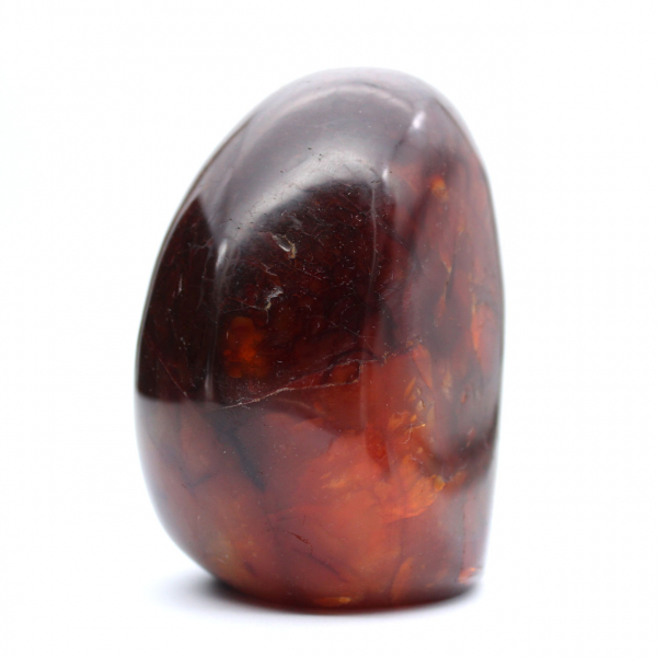 Carneool gepolijst ornament uit Madagaskar - Natuurlijke verzamelsteen intens rood-oranje