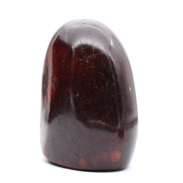 Carneool gepolijst ornament uit Madagaskar - Natuurlijke verzamelsteen intens rood-oranje