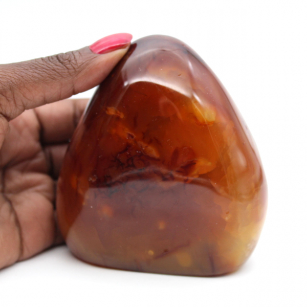 Gepolijst Carneool Ornament Madagaskar - Rood-Oranje Verzamelaarsexemplaar (Natuursteen)