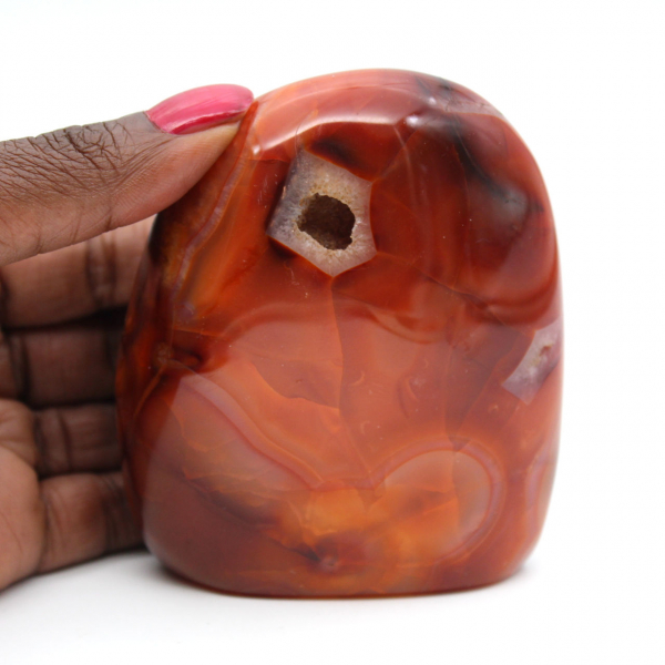 Klein gepolijst carneool ornament - echt mineraal exemplaar (Madagaskar)