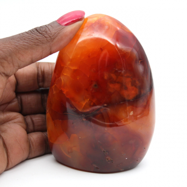 Gepolijste Carneool Natuursteen - Decoratief Ornament voor Collectie (Madagaskar)