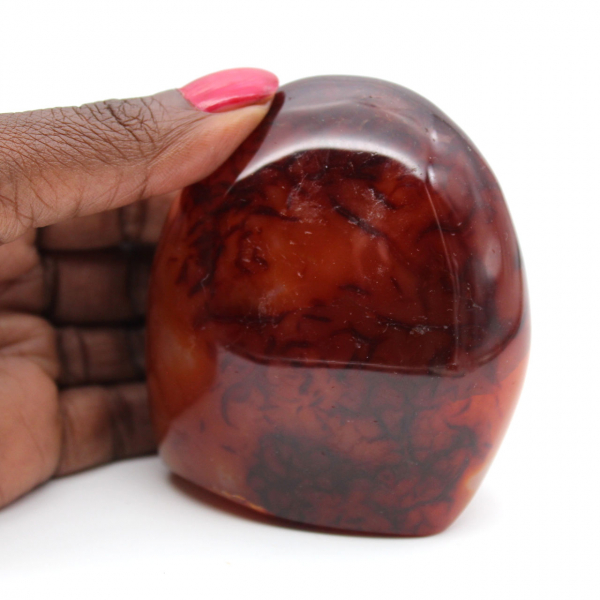 Gepolijste Carneool Compact Ornament - Authentieke Mineraal Madagaskar (370g)