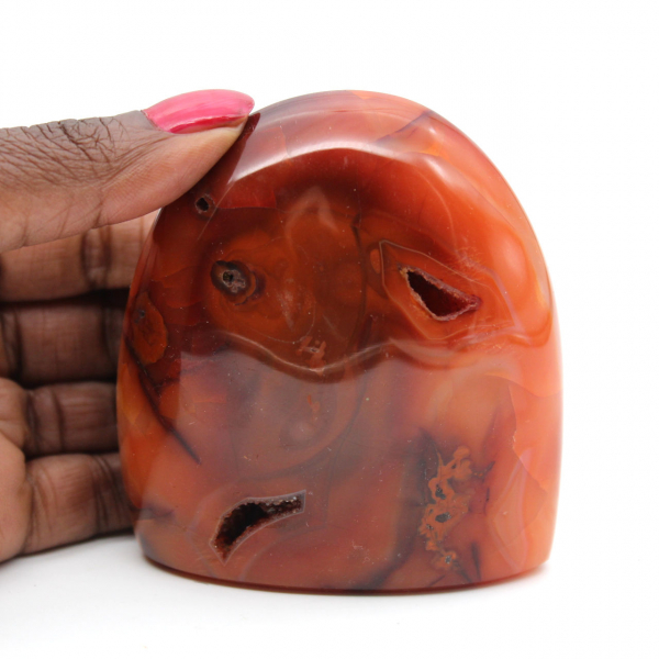 Klein gepolijst carneool exemplaar - authentiek mineraal ornament uit Madagaskar