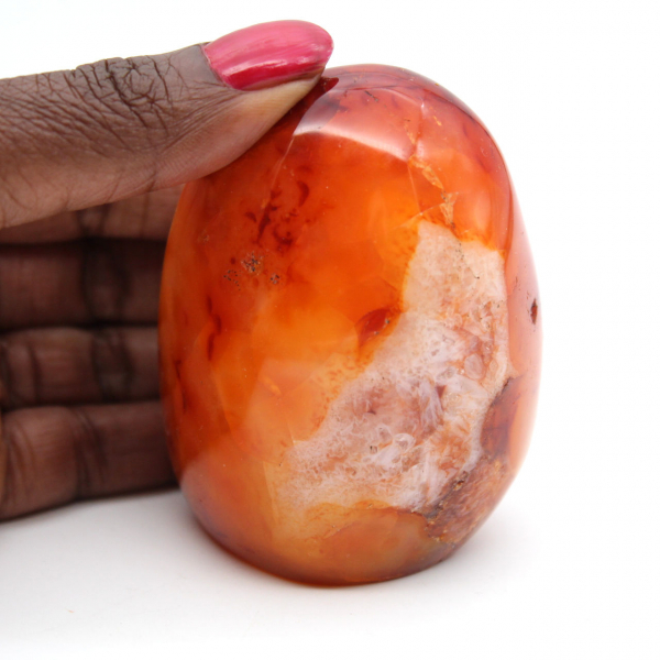 Gepolijste carneool miniatuur - verzamelobject van natuursteen (Madagaskar)
