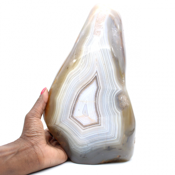 Gepolijste natuurlijke carneool, groot mineraal ornament uit Madagaskar