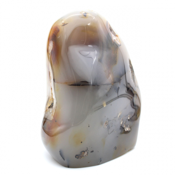 Gepolijste carneool, groot rood-oranje mineraal ornament, Madagaskar