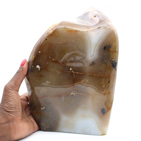 Gepolijste Carneool steen uit Madagaskar, XXL mineraaldecoratie