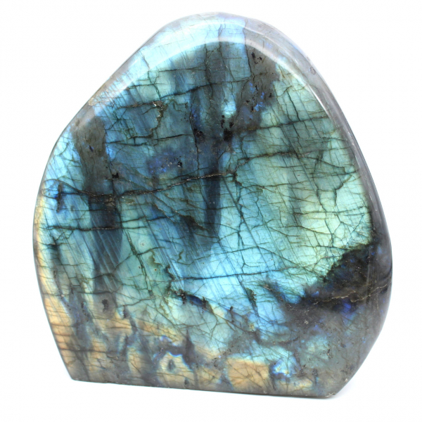 Gepolijste labradoriet, groot mineraal ornament, verzamelobject, Madagaskar