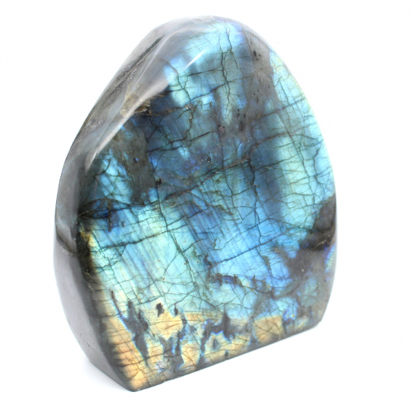 Gepolijste labradoriet, groot mineraal ornament, verzamelobject, Madagaskar