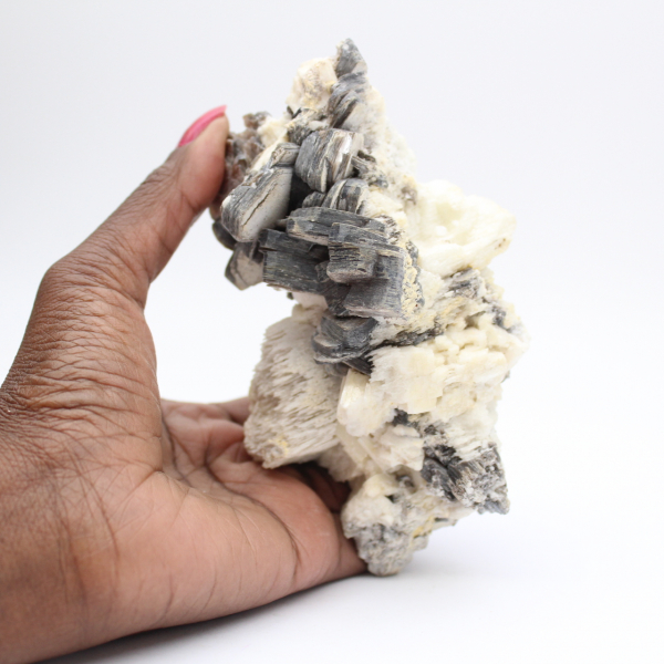 Gekristalliseerde mica op witte kwarts uit Afghanistan