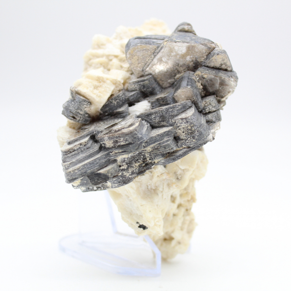 Witte kwarts en Afghaanse mica op matrix