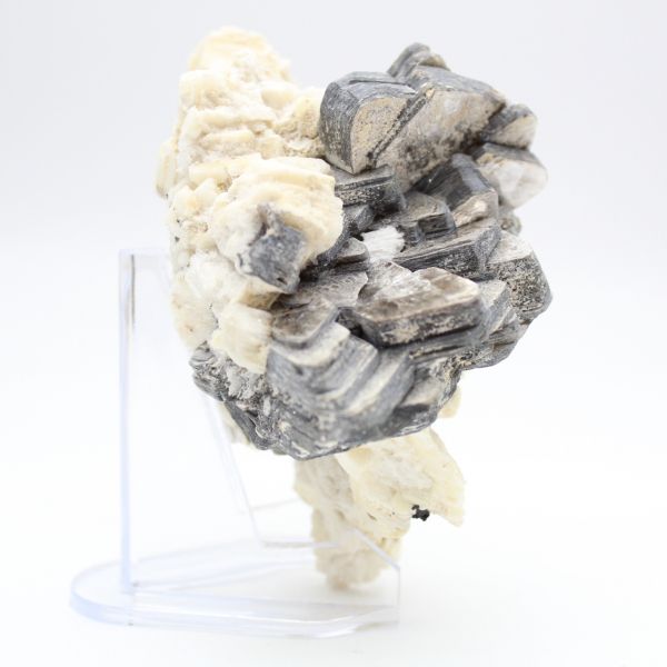 Witte kwarts en Afghaanse mica op matrix