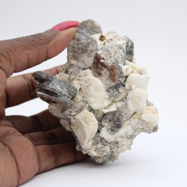 Witte kwarts met natuurlijke Afghaanse mica