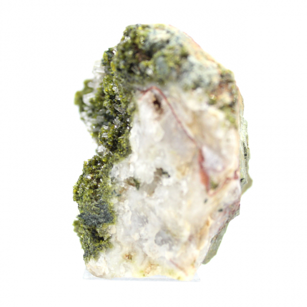 Groene epidootkristallen op matrix uit Marokko