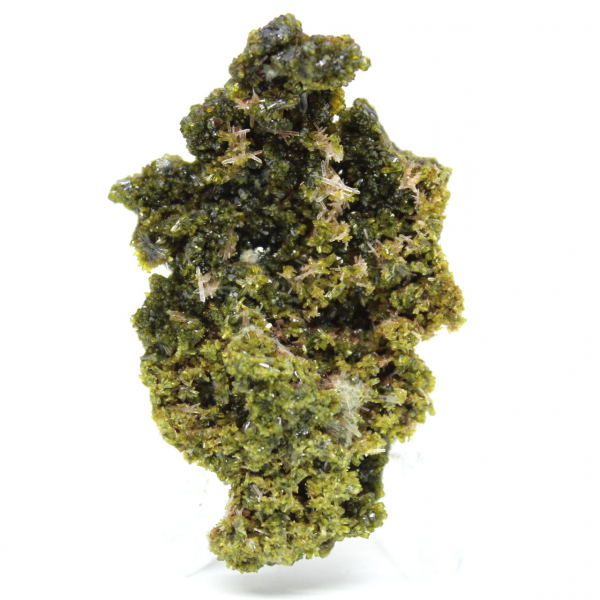 Klein epidoot op een lichtmatrix uit Marokko