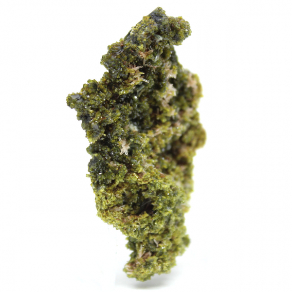 Klein epidoot op een lichtmatrix uit Marokko