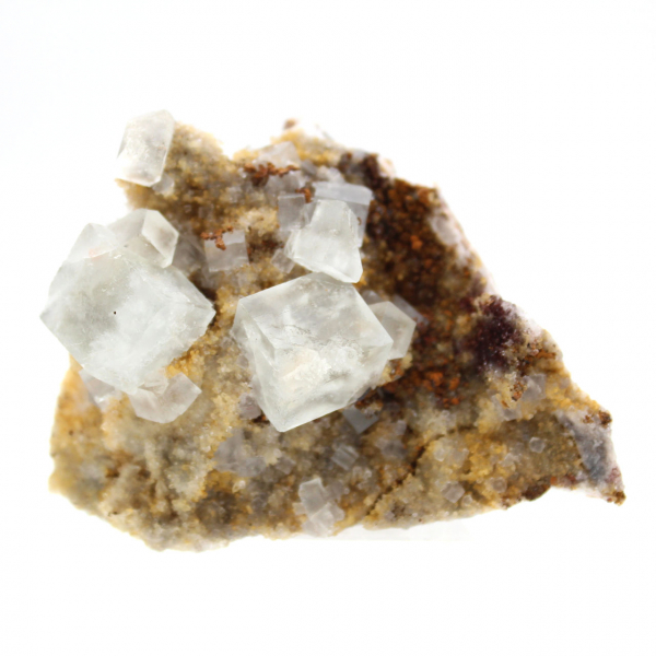 Groene fluoriet ter decoratie: klein kristal op rots