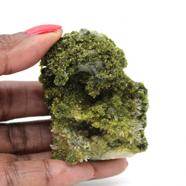 Imilchil-epidoot kristalliseerde op gastgesteente