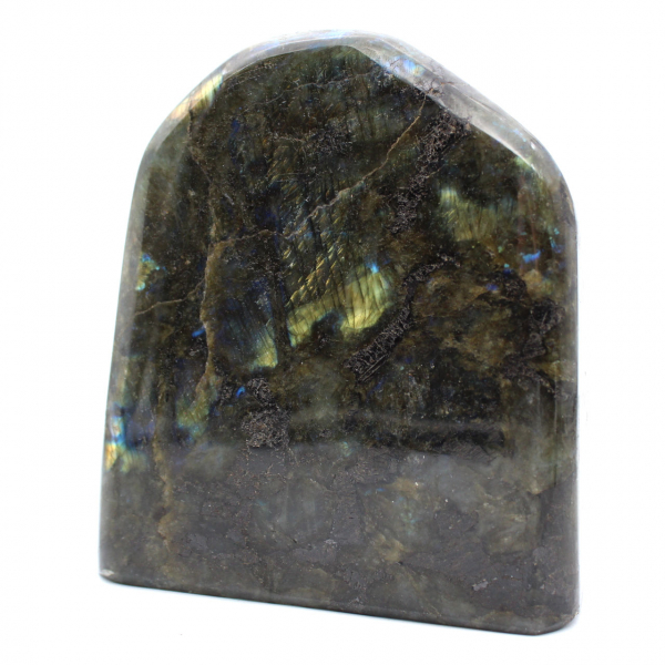 Gepolijste labradoriet uit Madagaskar, decoratief exemplaar.