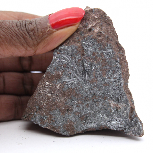 Pyrolusiet Marokko, kristallisatie van gesteentefragmenten