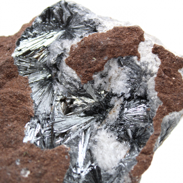 Pyrolusiet, mineralogisch specimen met matrix