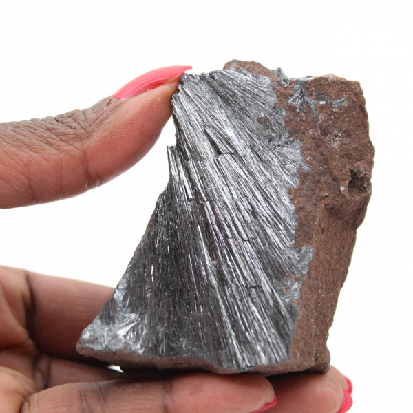 Pyrolusiet kristalornament, natuursteen