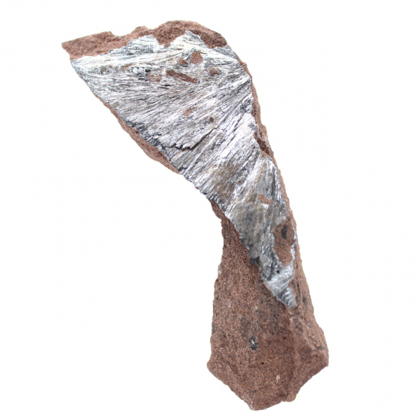 Pyrolusiet, dun kristalexemplaar uit Marokko