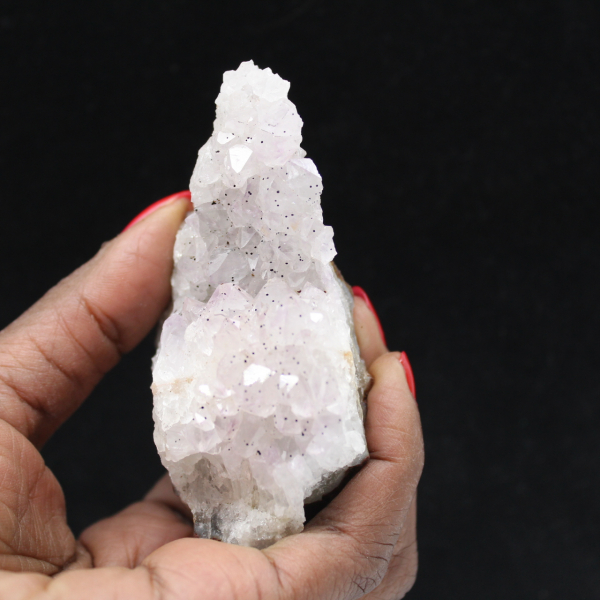 Kwartsdrusen met goethietinsluitingen, ruwe steen 130 g