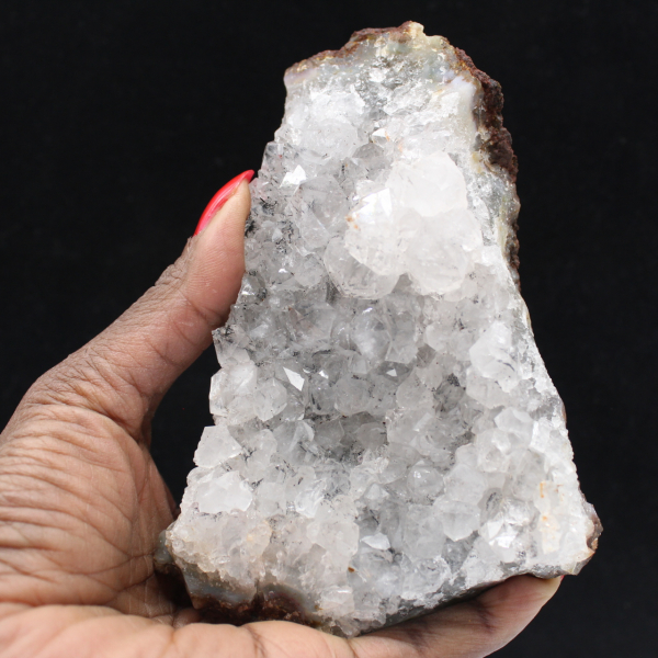 Kwartskristallen met goethietinsluitingen, Marokko, Mineralencollectie