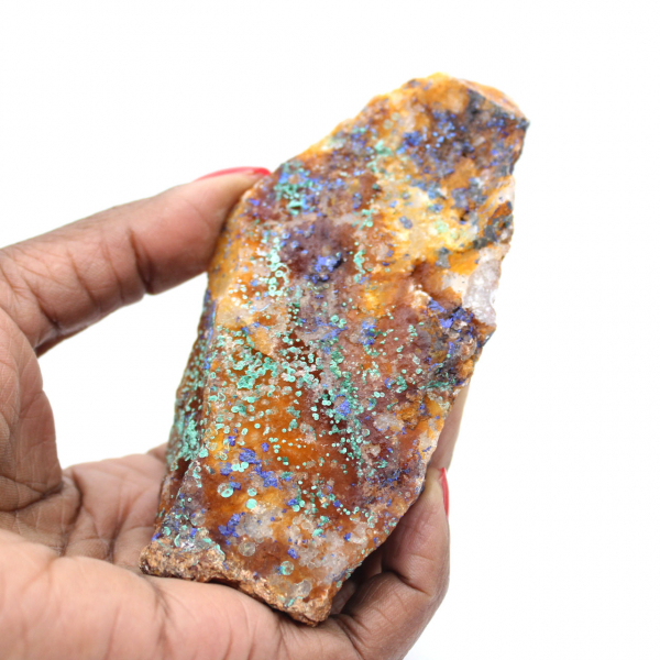 Tweekleurige ruwe azuriet malachiet