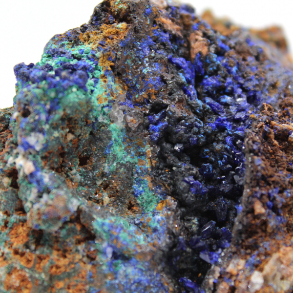 Malachiet en azuriet duo op matrix