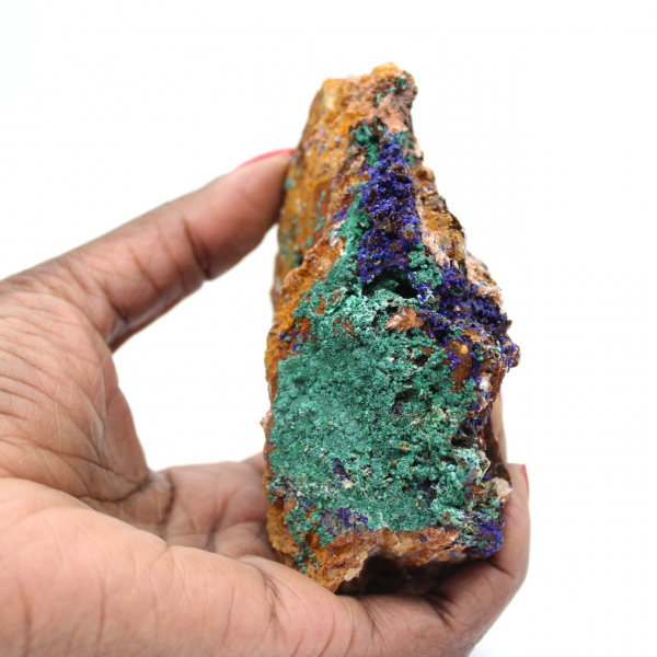 Natuurlijk duo van azuriet en malachiet