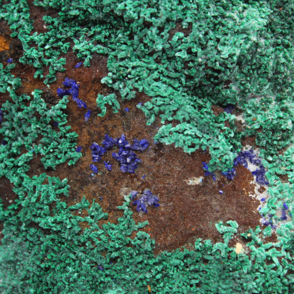 Ruwe azurietmalachiet uit Marokko