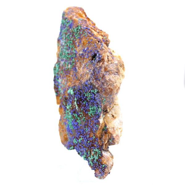 Gemengde kristallen: azuriet en malachiet.