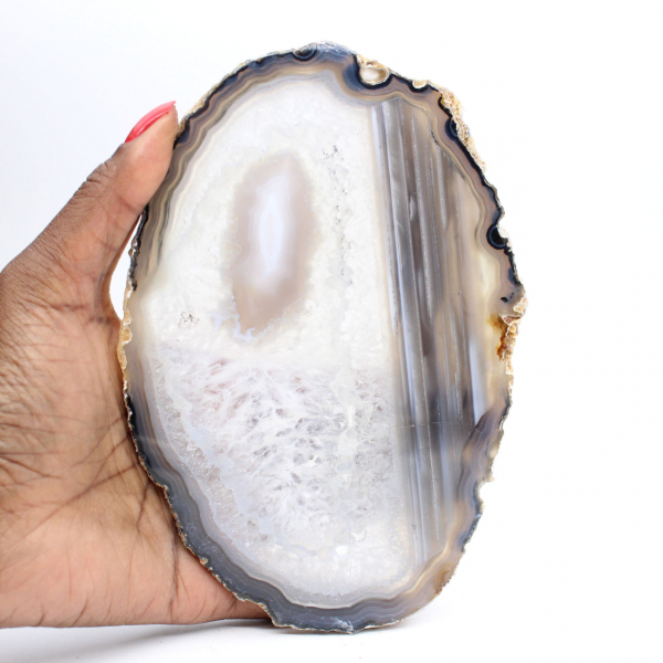 Gepolijste, doorschijnende agaatplaat