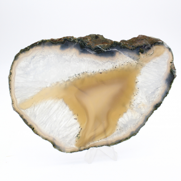 Plakje agaat met dichte banden