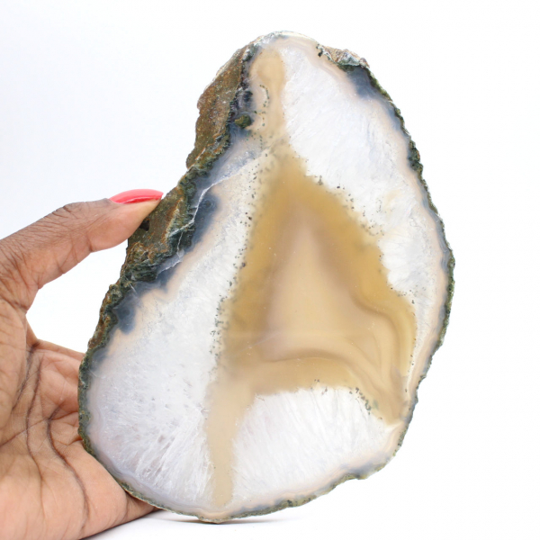 Plakje agaat met dichte banden